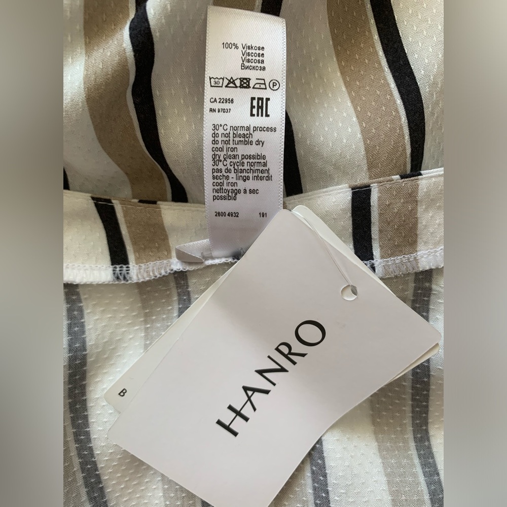 NWT Hanro Sleep & Lounge Stripe Woven V-Neck Button-Down Shirt Size Small - Picture 8 of 16